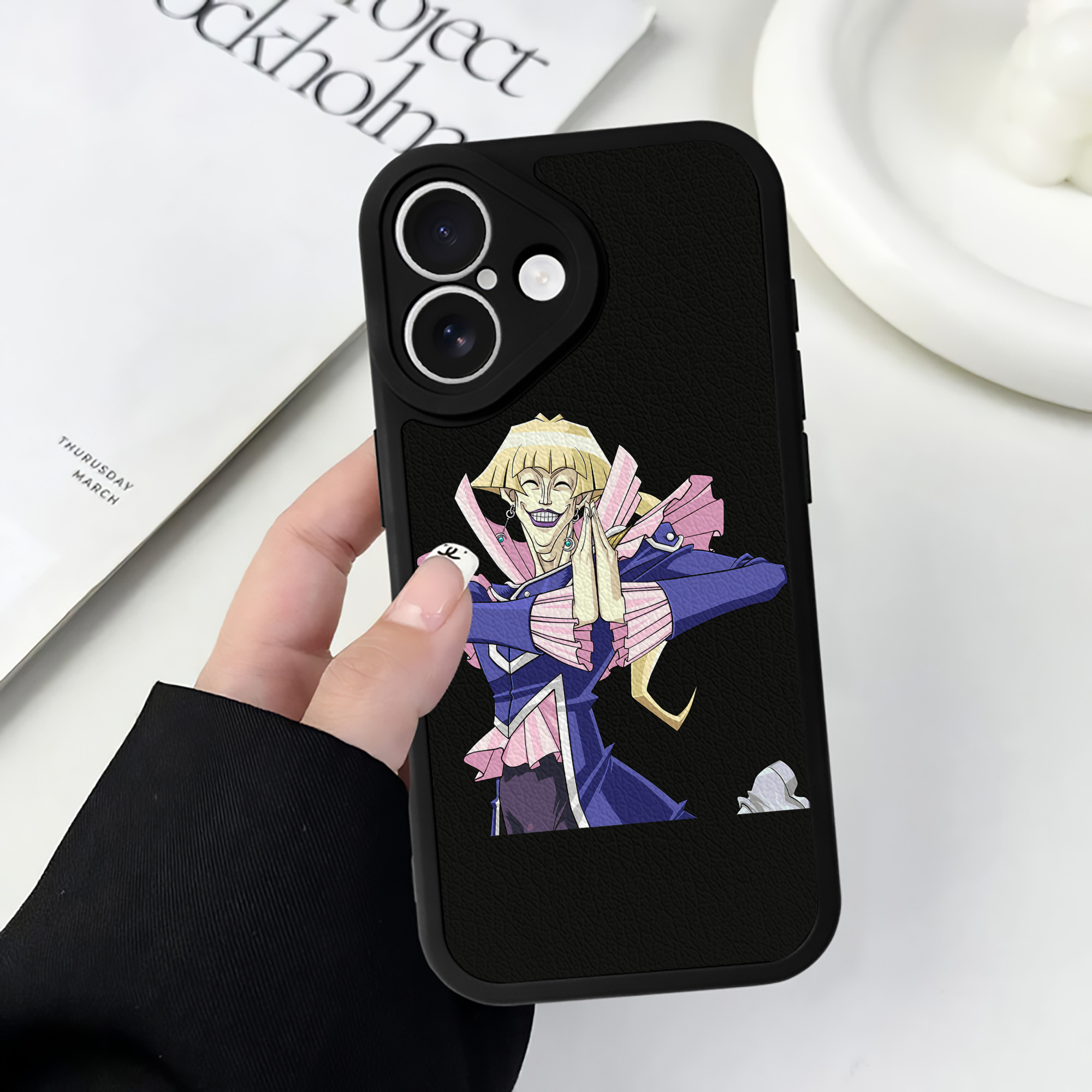 （画像用） 遊☆戯☆王 Yu-Gi-Oh! 【iPhone 16シリーズ対応】シリコンスマホケース（レザー調） 材質：シリコン